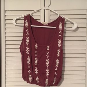 Burgundy Scrunch Crop Top